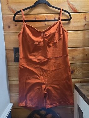 Wilfred Free Rust Orange Sleeveless Romper XL Adjustable Straps 0416
